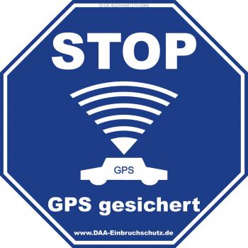 Aufkleber Auto - Stop GPS gesichert